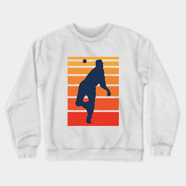 Vintage Baseball Silhouette Crewneck Sweatshirt by crissbahari